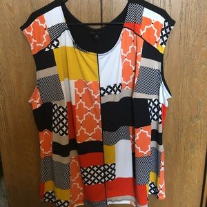 Orange collage pattern tank